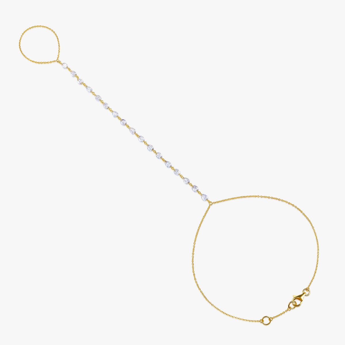 Pear Shape 17 Diamonds 14K (or 18k upon request) Gold Chain Bracelet