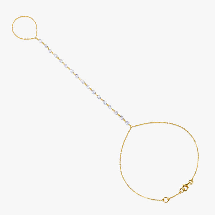 Pear Shape 17 Diamonds 14K (or 18k upon request) Gold Chain Bracelet