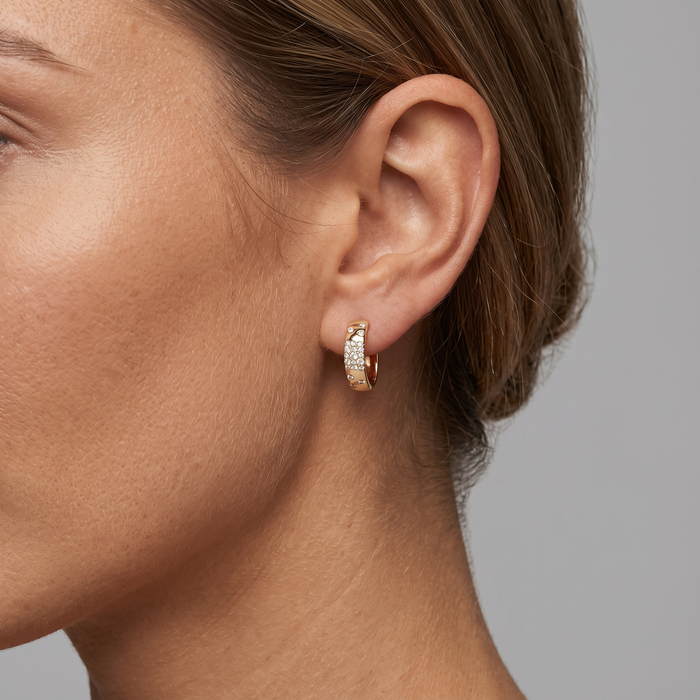 Galaxy Diamond Hoop Earrings in 14K Yellow Gold