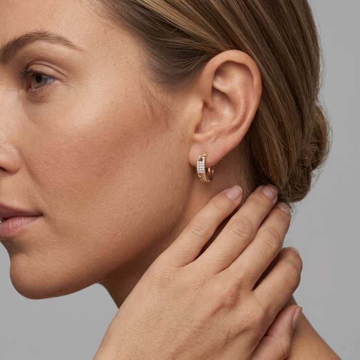 Galaxy Diamond Hoop Earrings in 14K Yellow Gold