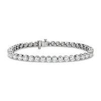 Sumptuous Round Diamond Tennis Bracelet in 14K White Gold