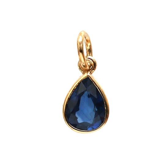 Blue Sapphire 18K Yellow Gold Pendant Necklace