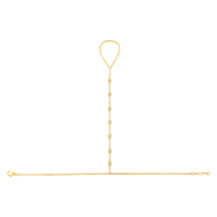 Diamond Droplet Hand Chain in 14K Yellow Gold