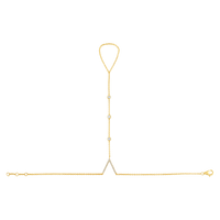 V Shine 26 Diamonds Hand Chain in 14K Yellow Gold