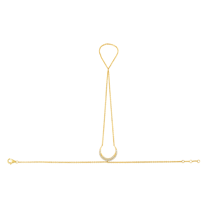 Lunar Grace 30 Diamonds Hand Chain in 14K Gold