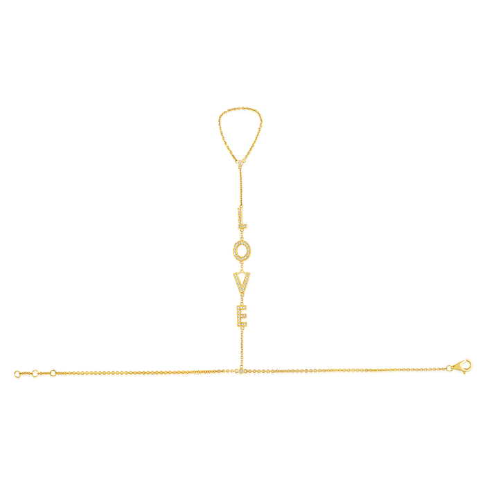 Faith Symbol 54 Diamond Hand Chain in 14K Gold