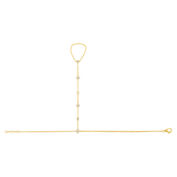 Diamond Bloom Hand Chain in 14K Yellow Gold