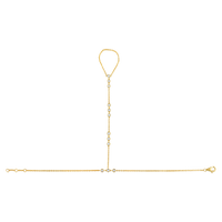 Starlight Path 12 Diamonds Hand Chain in 14K Yellow Gold