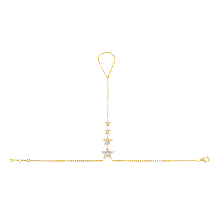 Diamond Star Hand Chain in 14K Gold
