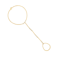 Starlight Path 12 Diamonds Hand Chain in 14K Yellow Gold
