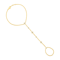 Diamond Bloom Hand Chain in 14K Yellow Gold