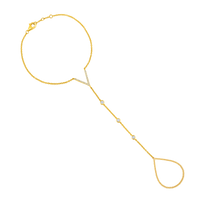 V Shine 26 Diamonds Hand Chain in 14K Yellow Gold