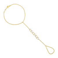 Celestial Circles 19 Diamonds Hand Chain in 14K Yellow Gold