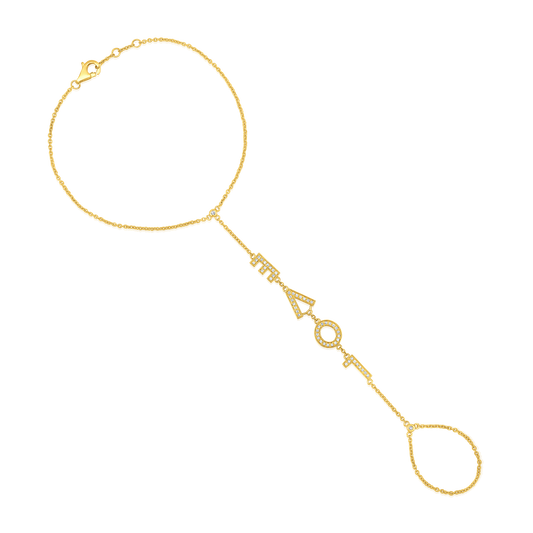 Faith Symbol 54 Diamond Hand Chain in 14K Gold