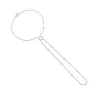 Celestial Star 60 Diamonds Hand Chain in 14K White Gold