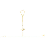 Hummingbird 119 Diamonds Hand Chain in 14K Yellow Gold