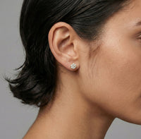 Golden Bloom Diamond Cluster Stud Earrings in 14K Yellow Gold