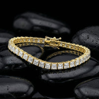 Asscher Cut Diamonds Tennis Bracelet in 18K Gold