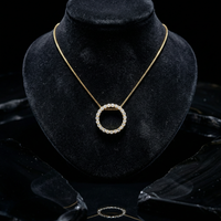 Diamond Circle Pendant Necklace in 14K Gold