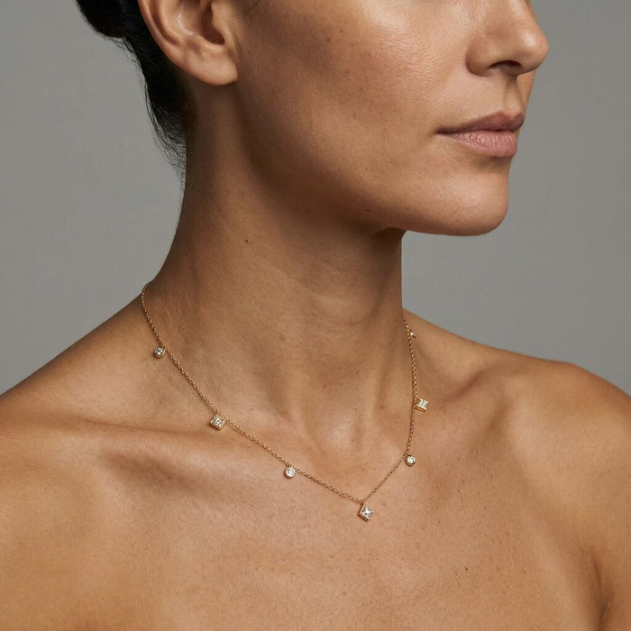 Diamond Luxe Revival Station Necklace in 14K Yellow Gold