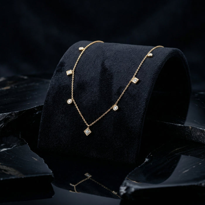 Diamond Luxe Revival Station Necklace in 14K Yellow Gold