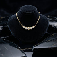 Five Diamond Curve Pendant Necklace in 14K Gold