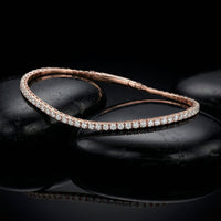 Diamond Slim Line Bracelet in 14K Yellow Gold