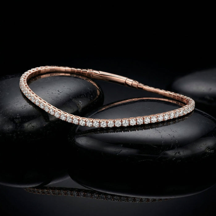 Diamond Slim Line Bracelet in 14K Yellow Gold