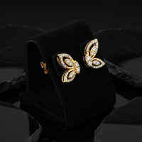 Butterfly Diamond Stud Earrings in 14K Yellow Gold