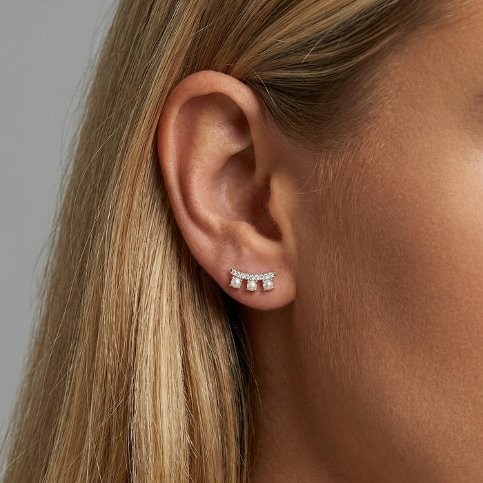 Pear Diamond Stud Earrings in 14K Yellow Gold