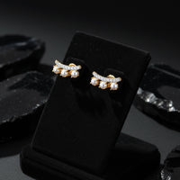 Pear Diamond Stud Earrings in 14K Yellow Gold