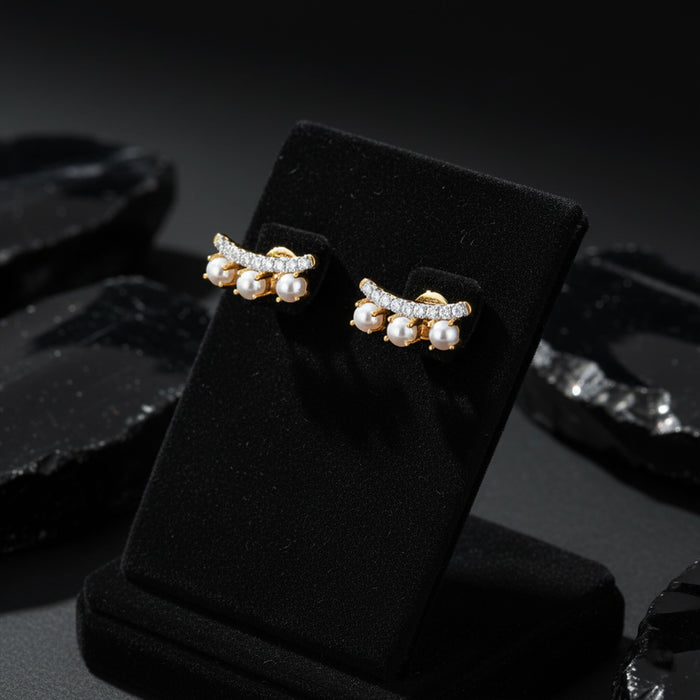 Pear Diamond Stud Earrings in 14K Yellow Gold