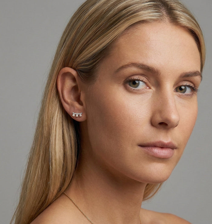 Pear Diamond Stud Earrings in 14K Yellow Gold