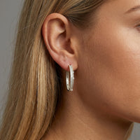 Oval Shape 256 Diamonds Baguette Earrings in 18K White Gold