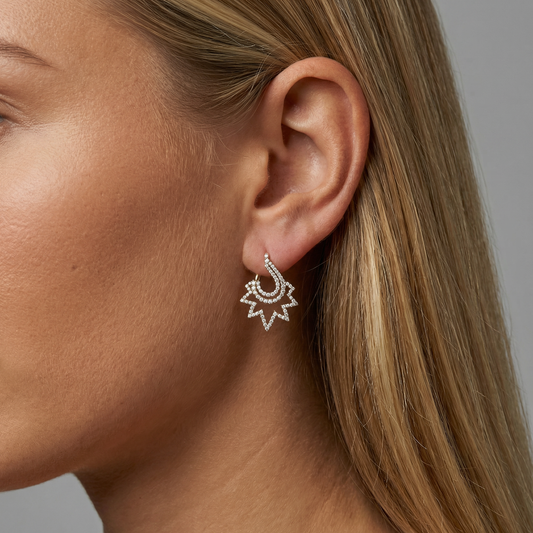 Trail Diamond 14K (or 18k upon request) Yellow Gold Drop Earrings