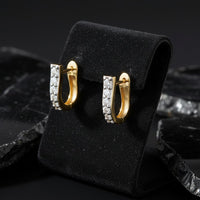 Opulent Diamond Huggie Earrings in 14K Yellow Gold