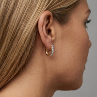 Opulent Diamond Huggie Earrings in 14K Yellow Gold