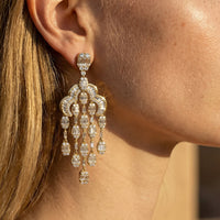 Baguette Diamonds Earrings in 18K White Gold