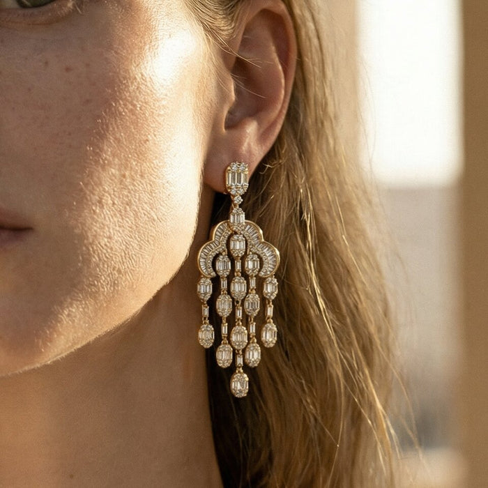 Baguette Diamonds Earrings in 18K White Gold
