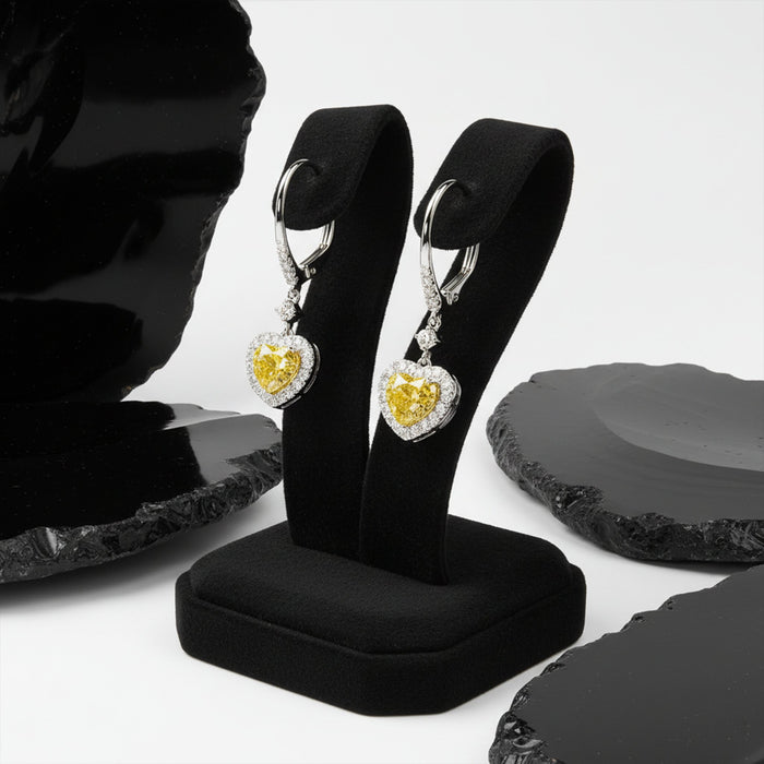 Radiant Endless 14K (or 18k upon request) Yellow Gold Diamond Drop Earrings