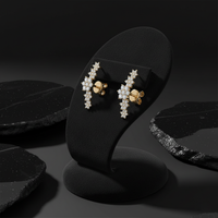 Celestial Cluster Diamond Stud Earrings in 14K Yellow Gold