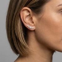 Celestial Cluster Diamond Stud Earrings in 14K Yellow Gold