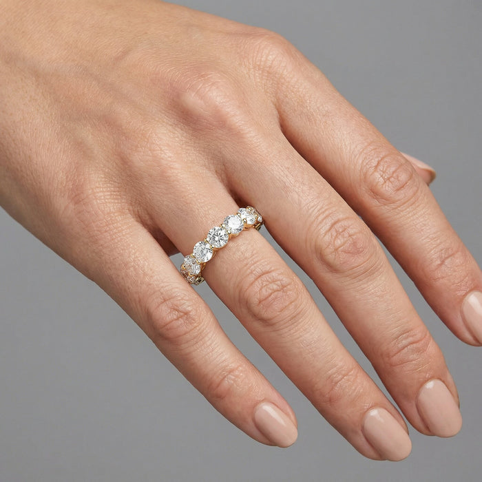 Seven Carat Round Diamond Eternity Band Ring in 14K Gold