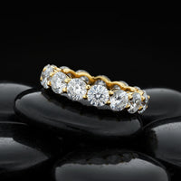 Seven Carat Round Diamond Eternity Band Ring in 14K Gold
