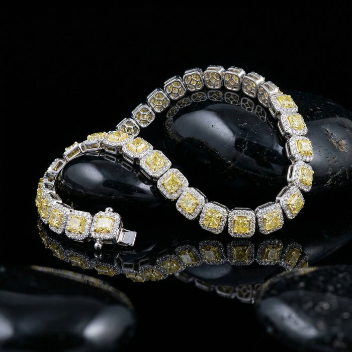 Diamond Flare Tennis Bracelet in 18K Yellow Gold