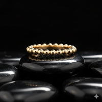 Minimalist Beaded Stacking Ring in 14K Gold