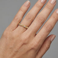 Vintage Milgrain Diamond Band Ring in 14K Yellow Gold