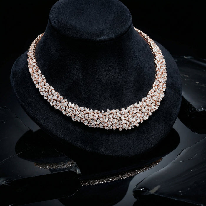 Carat Diamond Cluster Necklace in 18K Gold