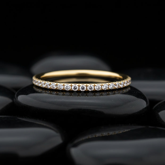 Petite Pave Diamond Eternity Band Ring in 14K Gold