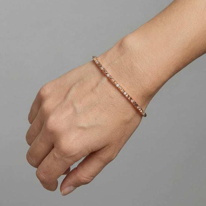 Precision Round Cut Diamonds Bracelet in 14K Gold
